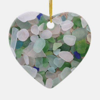 Sea glass from the ocean ceramic tree decoration