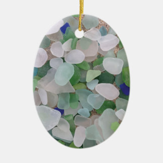 Sea glass from the ocean ceramic tree decoration