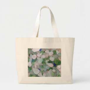 Sea glass from the ocean large tote bag
