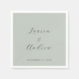 Sea Glass Green Elegant Modern Simple Wedding Napkin