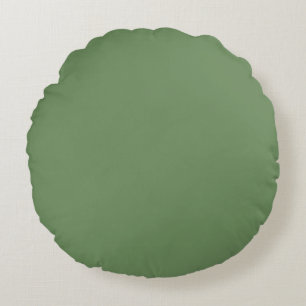 Sea Glass Green Plain Colour Minimalist Design Round Cushion