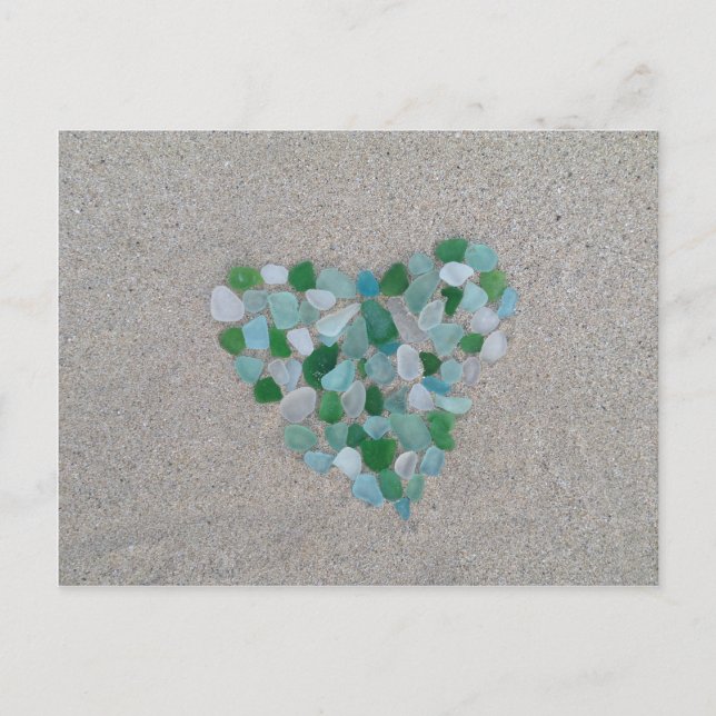 Sea glass heart postcard (Front)