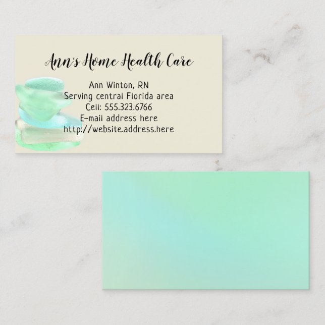 Sea Glass Home Health Care Business Cards (Front/Back)