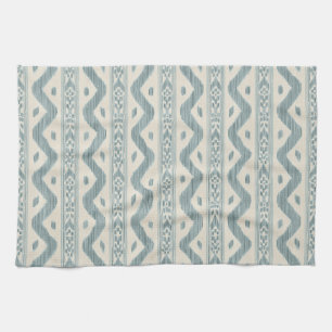 Sea Glass Ikat, Cream Woven Stripe Tea Towel