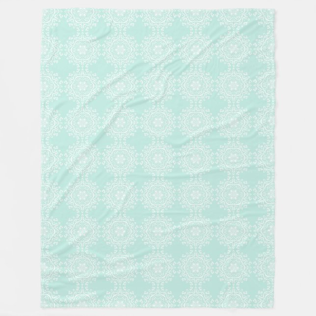 Sea Glass Mandala Fleece Blanket (Front)