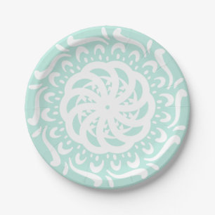 Sea Glass Mandala Paper Plate