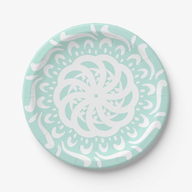 Sea Glass Mandala Paper Plate (Front)