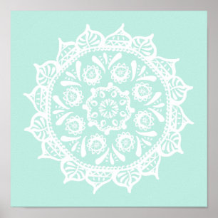Sea Glass Mandala Poster