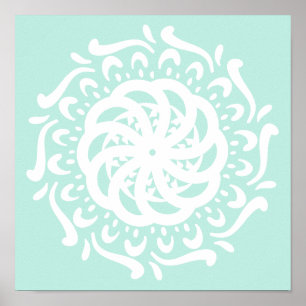 Sea Glass Mandala Poster