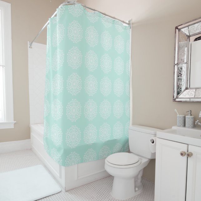 Sea Glass Mandala Shower Curtain (In Situ)