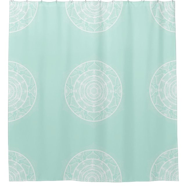 Sea Glass Mandala Shower Curtain (Front)