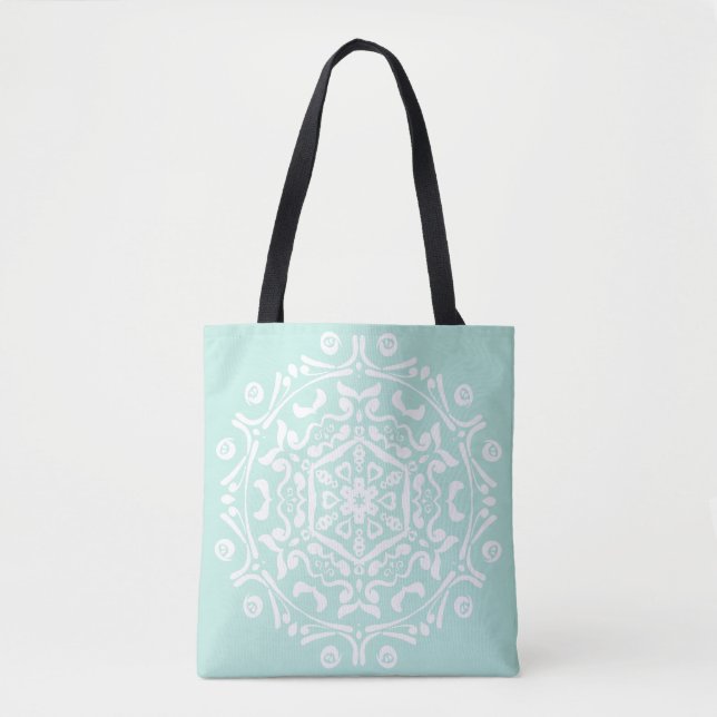 Sea Glass Mandala Tote Bag (Front)
