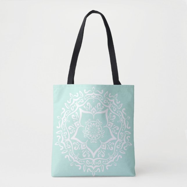 Sea Glass Mandala Tote Bag (Front)
