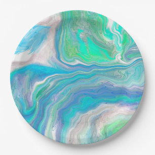 Sea Glass Marble   Paper Plate