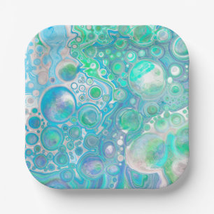 Sea Glass Marble    Paper Plate