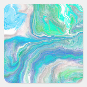 Sea Glass Marble Square Sticker
