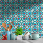Sea Glass Mediterranean Pattern Tile<br><div class="desc">A Moroccan tiles design with glass colours to remind you of the Mediterranean sea and vibes.</div>