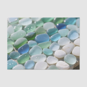 Sea Glass Mosaic Ocean Blues Tranquil Tissue Paper