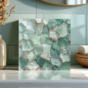 Sea Glass Mosaic Sea Foam Green ID1183 Tile
