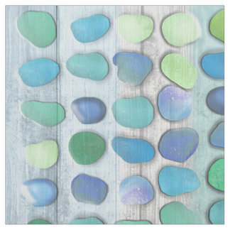 Sea Glass on Driftwood Fabric