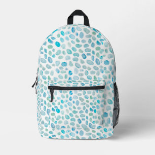 Sea Glass Painting Coastal Pattern Luggage Printed Backpack