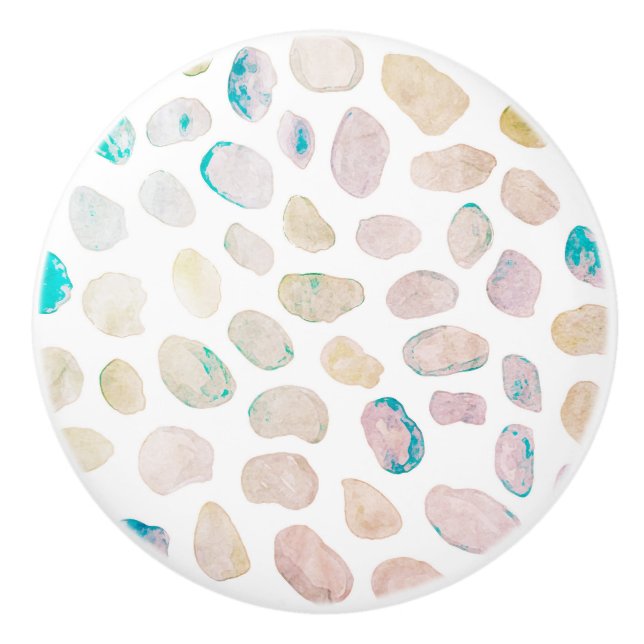 Sea Glass Painting Pattern Texture Ceramic Knob (Front)