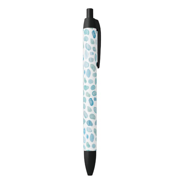 Sea Glass Pattern Blue Black Ink Pen (Bottom (Vertical))