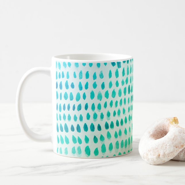 Sea Glass Pebble Painting Beach Ocean Mug (With Donut)