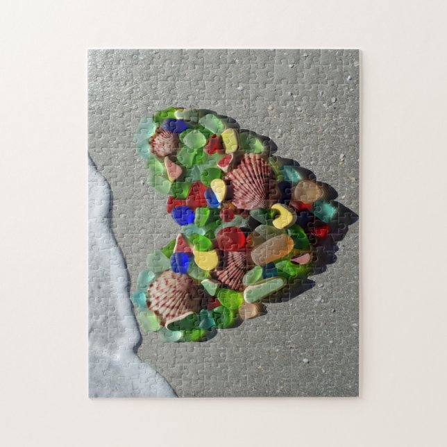 Sea glass rare bright colours photo jigsaw puzzle (Vertical)