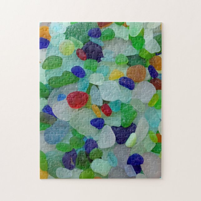 Sea glass rare bright colours photo jigsaw puzzle (Vertical)