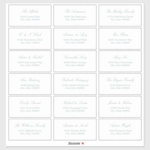 Sea Glass Script 18 Guest Address Labels