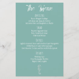 Sea Glass Seahorse Beach Wedding Menu 