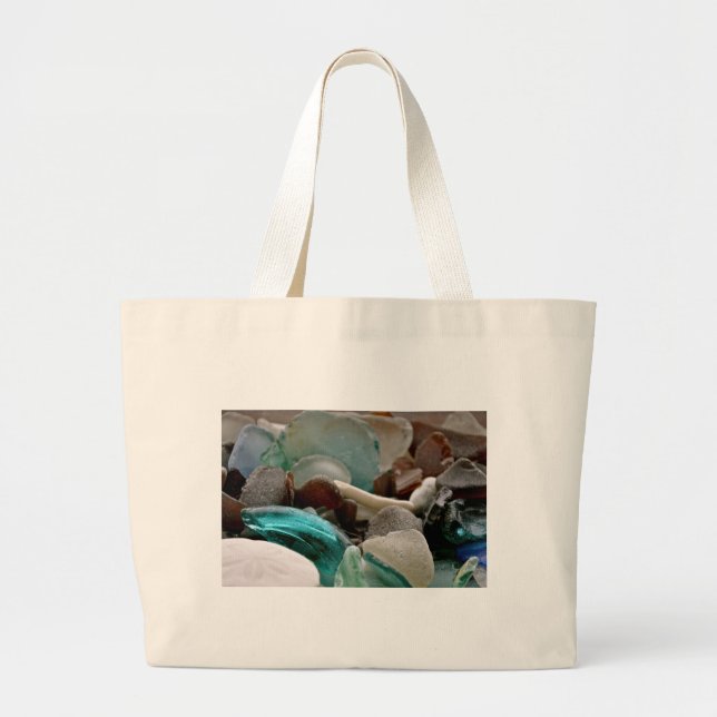 Sea Glass Shards Large Tote Bag (Front)