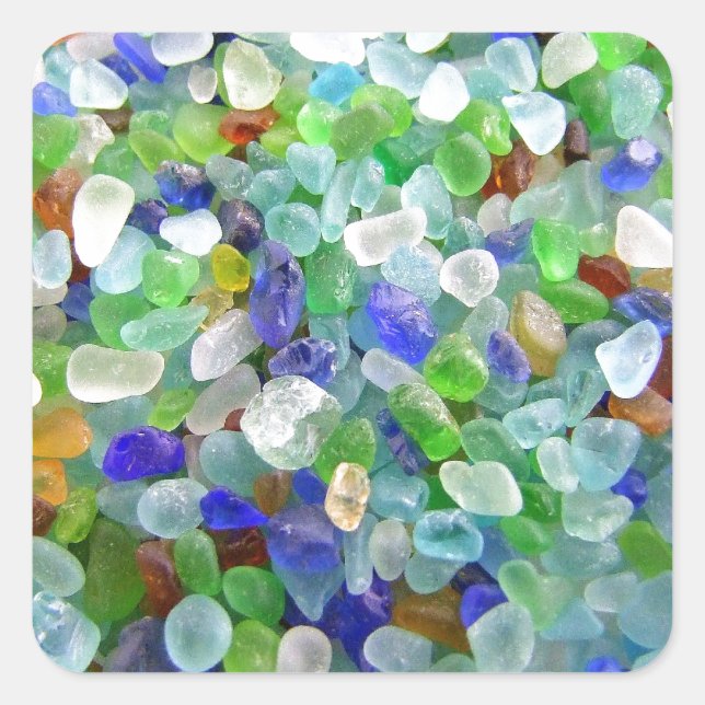 Sea Glass Square Sticker (Front)
