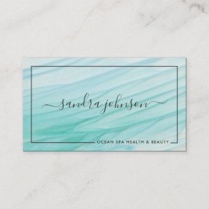 Sea Glass Tides Ocean Blue Watercolor Business Business Card