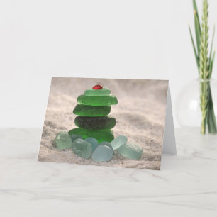 Sea Glass Tree Holiday Card