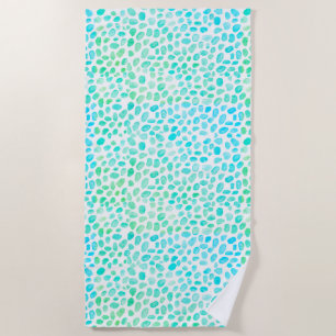Sea Glass Turquoise Pattern Beach Towel