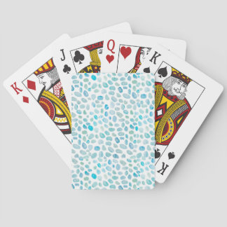 Sea Glass Turquoise Pattern Coastal Pebble Playing Cards