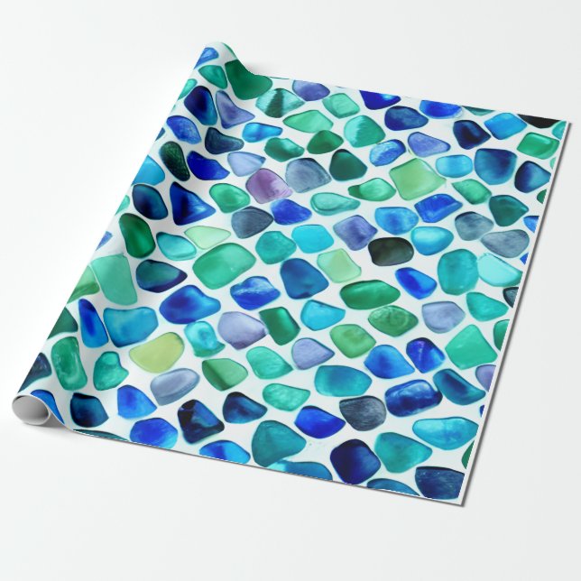 Sea Glass Wrapping Paper (Unrolled)