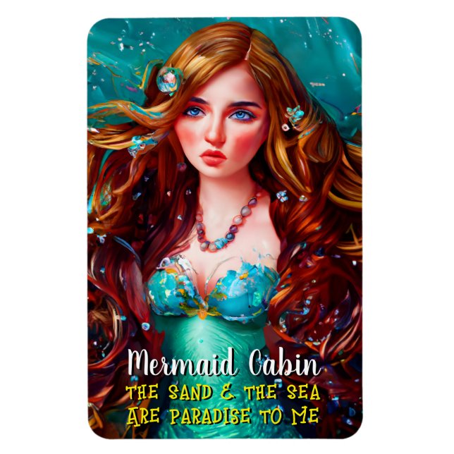 Sea Goddess Nymph Siren Mermaid Cruise Room Door Magnet (Vertical)