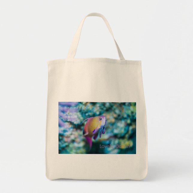 Sea goldie, colourful tiny fish tote bag (Front)