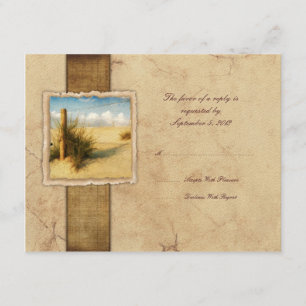 Sea Grass Vintage Wedding RSVP Card