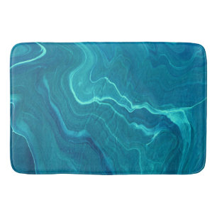 Sea Green Agate Marble Abstraction Bath Mat