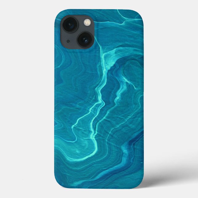Sea Green Agate Marble Abstraction  Case-Mate iPhone Case (Back)
