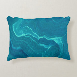 Sea Green Agate Marble Abstraction Decorative Cushion