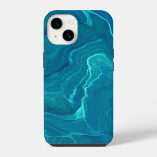 Sea Green Agate Marble Abstraction iPhone 14 Case