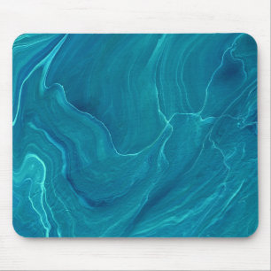 Sea Green Agate Marble Abstraction Mouse Mat