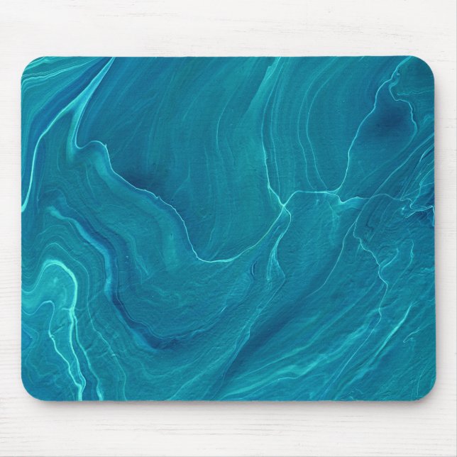 Sea Green Agate Marble Abstraction  Mouse Mat (Front)