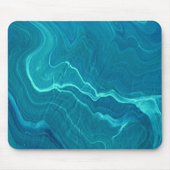 Sea Green Agate Marble Abstraction   Mouse Mat (Front)