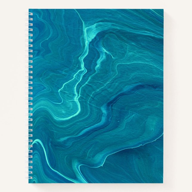 Sea Green Agate Marble Abstraction  Notebook (Front)